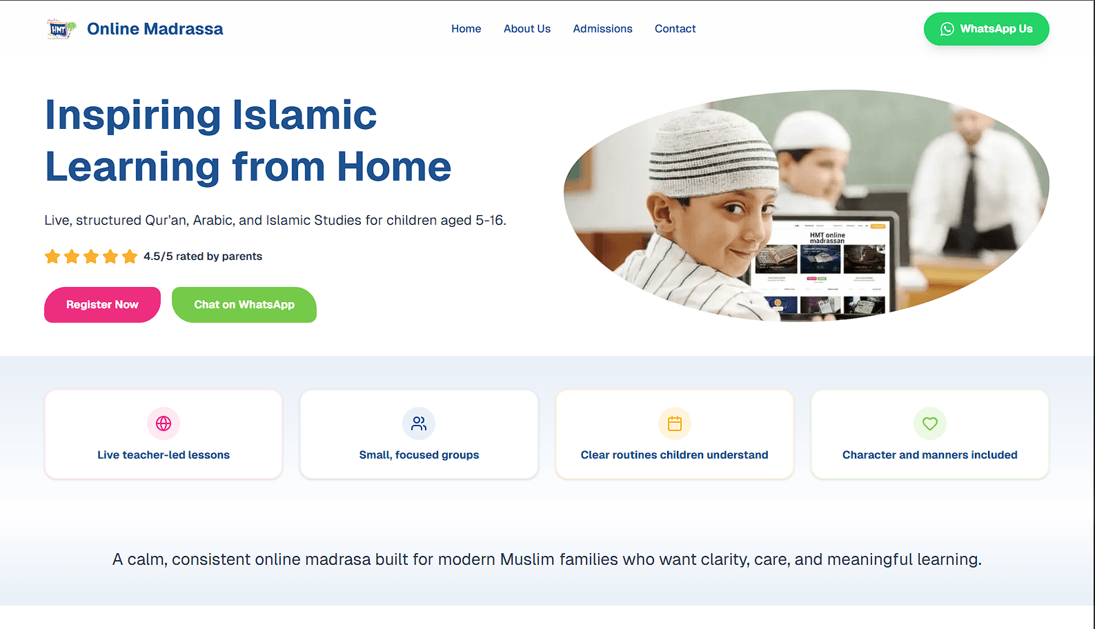 HMT Online Madrassa website by Hatz Visuals